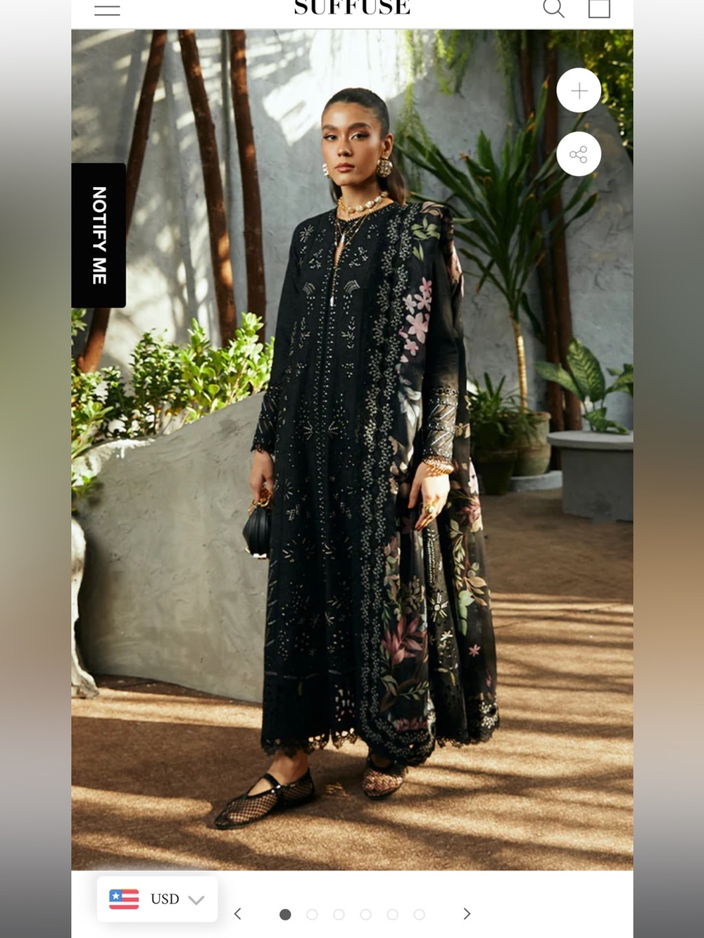 Suffuse by Sana Yasir black dress medium size